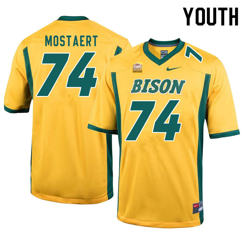 Youth #74 Will Mostaert North Dakota State Bison College Football Jerseys Sale-Yellow - Click Image to Close